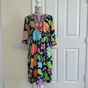 Gretchen Scott Split Neck Jersey Dress - S